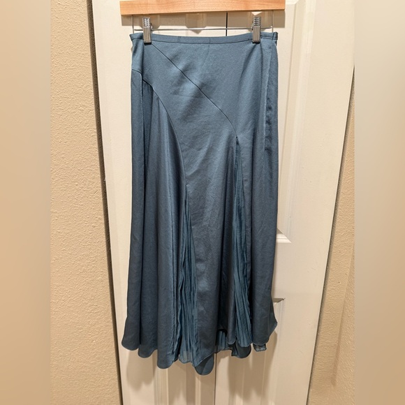 Vince Pleat-Detail Midi Skirt Drape Asymmetric Hem , size 0/XS - Picture 5 of 13